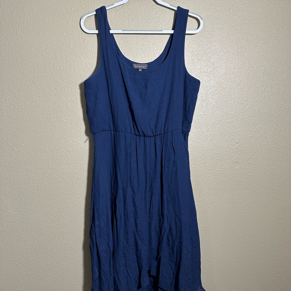 Luxology Navy Sleeveless Mini Dress